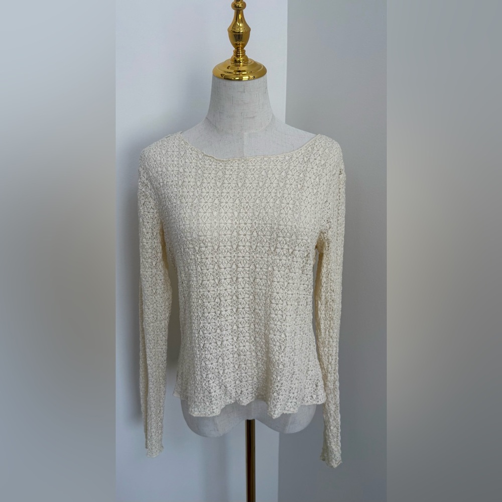 NWT Natural Life Cream Textured Layering Top L